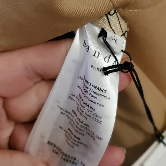 Sandro Paris Trench Coat With Removable Chain Size S NWT'S - Picture 14 of 15